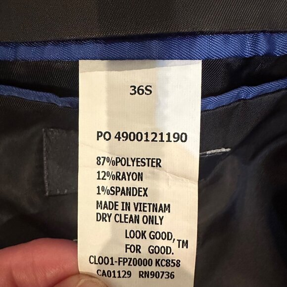 REACTION KENNETH COLE 2 PIECE SUIT CHARCOAL GRAY 36S COAT 30 X 30 - Picture 5 of 15